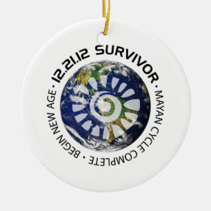 Mayan Calender End of the World 2012 Ceramic Tree Decoration