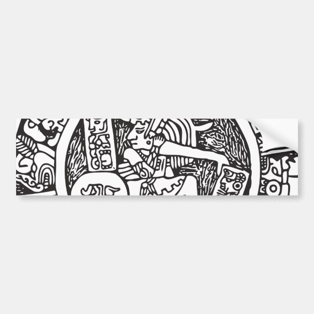 Mayan circle, Mexican hieroglyph(Maya) Bumper Sticker (Front)