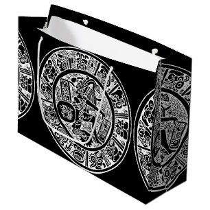 Mayan circle, Mexican hieroglyph (Maya) Large Gift Bag