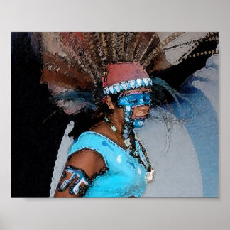 Mayan Dancer-Female (Watercolor) Poster
