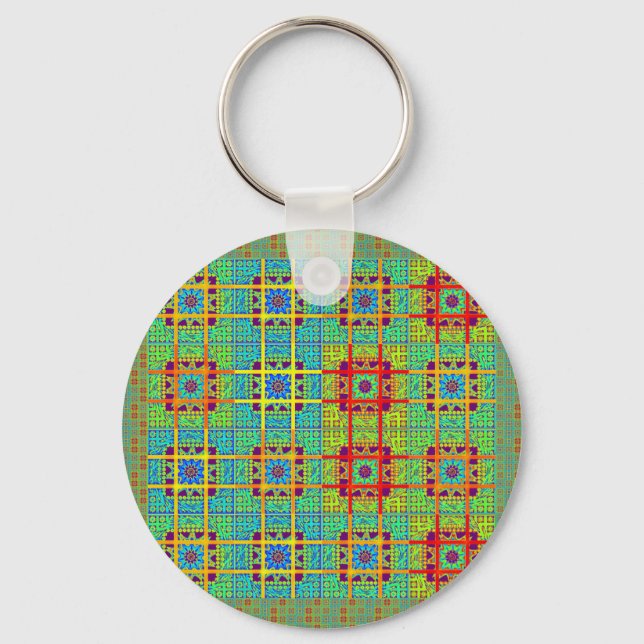 Mayan ethnic tribal pattern.jpg key ring (Front)
