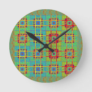 Mayan ethnic tribal pattern.jpg round clock