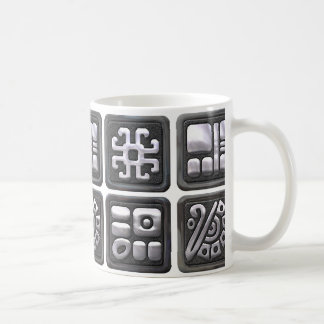 Mayan Glyphs - Black and Silver Coffee Mug