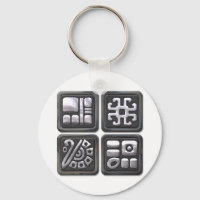 Mayan Glyphs-black and silver