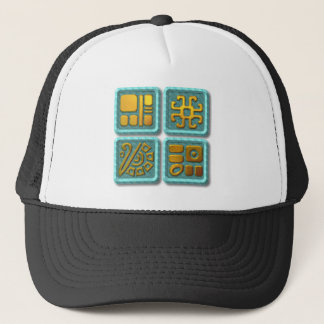 Mayan Glyphs-turquoise Trucker Hat