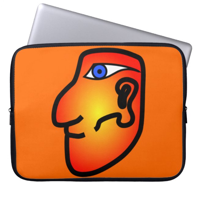 Mayan Head Laptop Sleeve (Front)