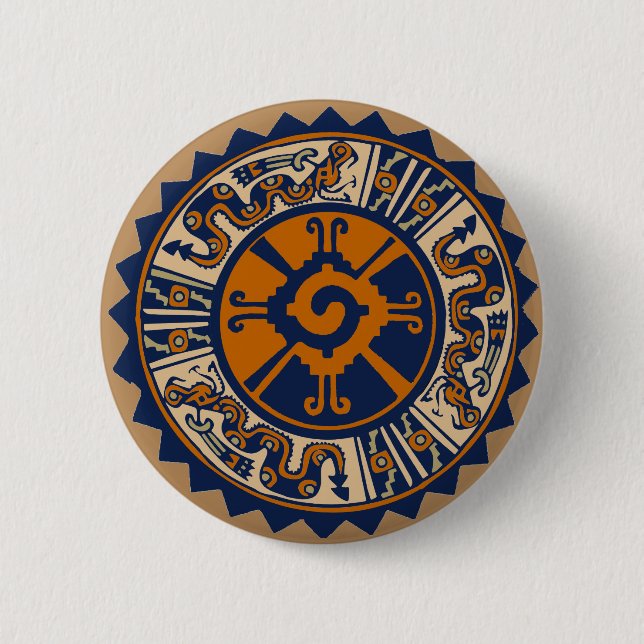 Mayan Hunab Ku 6 Cm Round Badge (Front)