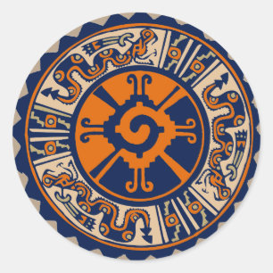 Mayan Hunab Ku Classic Round Sticker