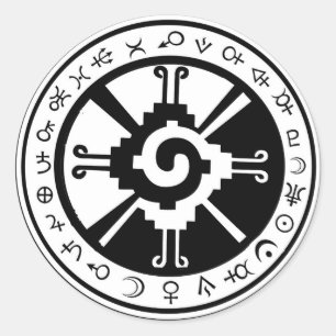 Mayan Hunab Ku Creator & Planetary Symbols Classic Round Sticker
