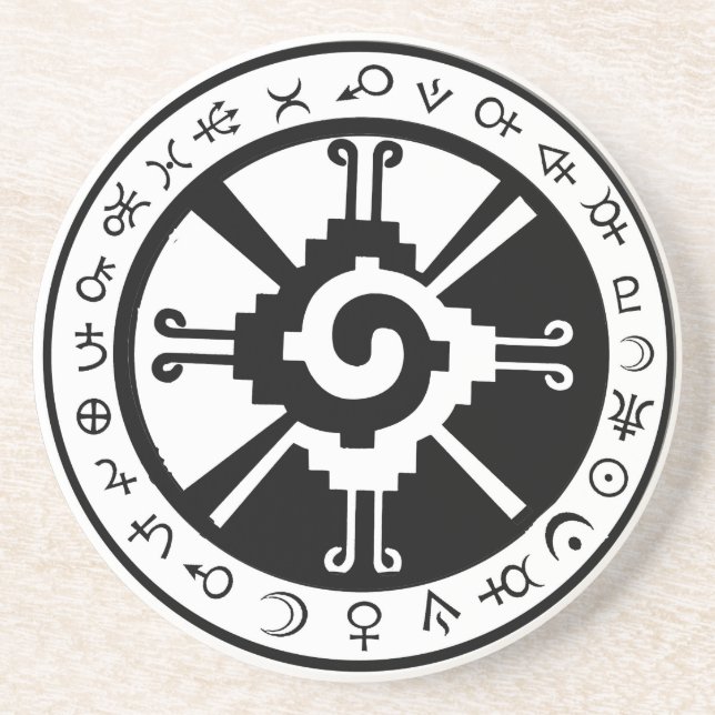 Mayan Hunab Ku Creator & Planetary Symbols Coaster (Front)