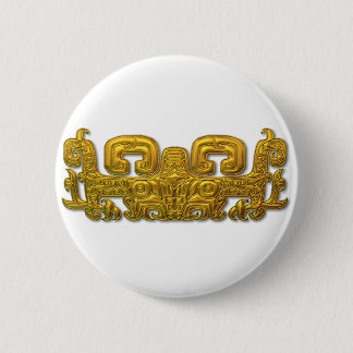 Mayan Jaguar - Gold 6 Cm Round Badge