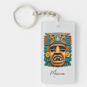Mayan Mask Mexico Travel Key Ring