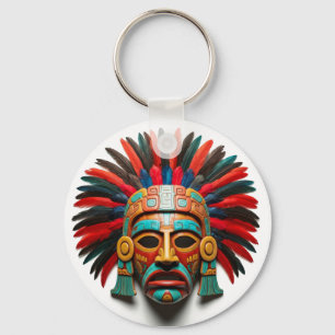 Mayan Mask Mexico Travel Key Ring