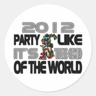 Mayan New Years 2012 Classic Round Sticker