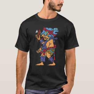 Mayan Rain God Colored T-Shirt