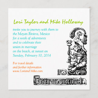 Mayan Riviera Mexico Beach Wedding Invitation