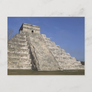 Mayan ruins at Chichen Itza, Kukulcans Pyramid Postcard