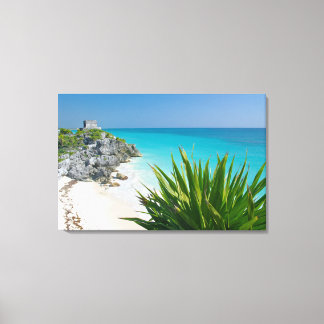 Mayan Ruins At The Beach In Tulum Canvas Print