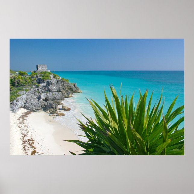 Mayan Ruins At The Beach In Tulum Poster (Front)