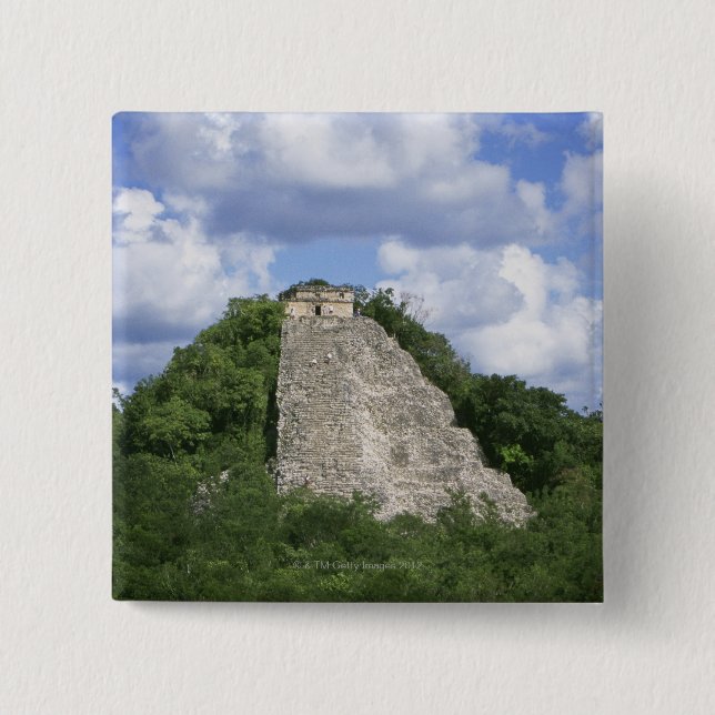 Mayan ruins of Coba, Yucatan peninsula, Mexico 15 Cm Square Badge (Front)