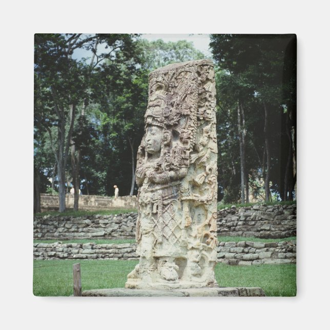Mayan Ruins Photo Designed Square Colour Magnet (Front)