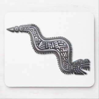 Mayan Serpent - Black and Silver Mouse Mat