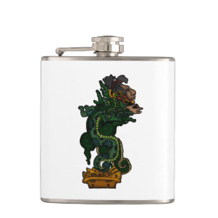 Mayan Serpent God Hip Flask