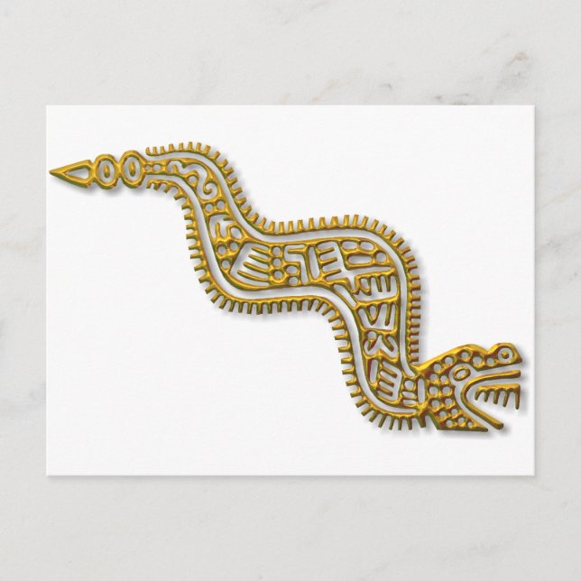 Mayan Serpent-gold Postcard (Front)