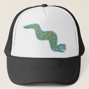 Mayan Serpent-turquoise and gold Trucker Hat