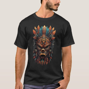 Mayan Skull Mask Aztec Warrior Ancient Mexican Civ T-Shirt