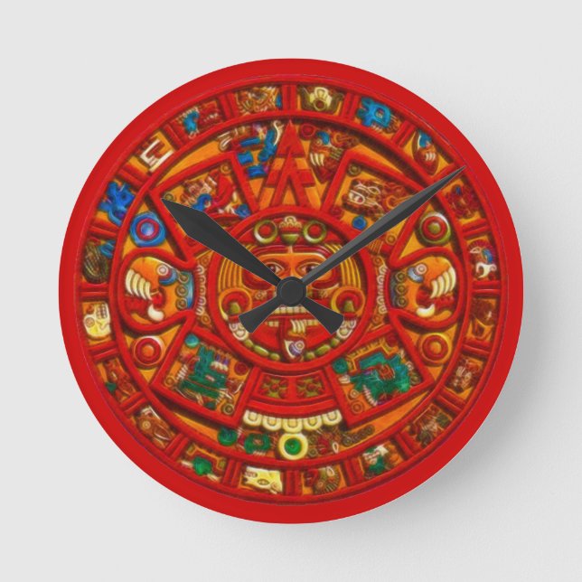 Mayan Sun Calendar Aztec Mexican History Clock (Front)