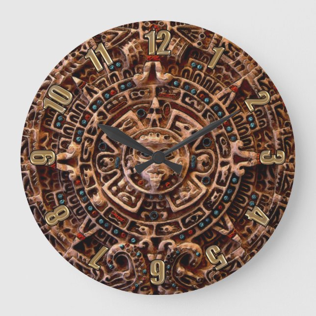 Mayan Sun Calendar Aztec Mexican History Clock (Front)