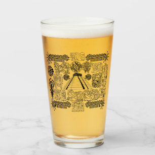 Mayan Symbols Mug Glass