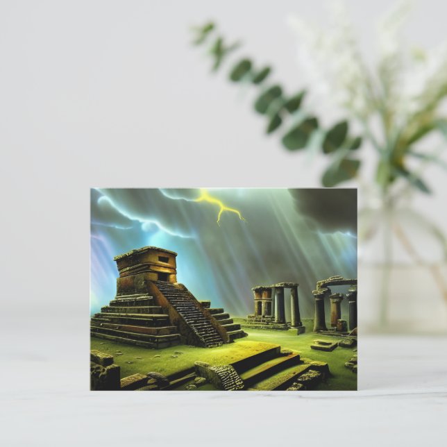 Mayan Temple Ruins Fantasy Art  Postcard (Standing Front)