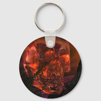 Mayan Temple with Crystal Skull Key Ring
