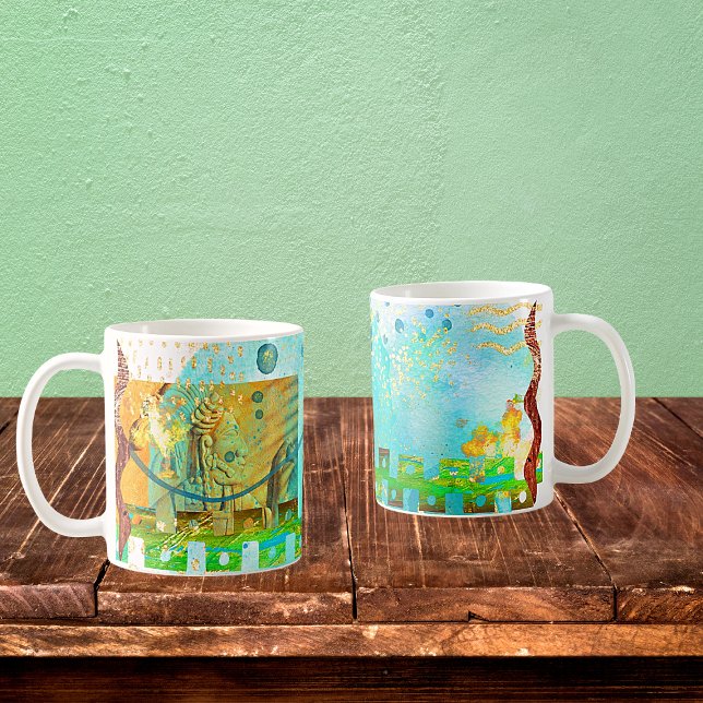 Mayan Turquoise & Golden Misty Sky  Coffee Mug (Creator Uploaded)