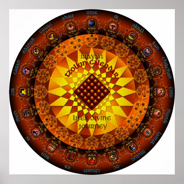Mayan Tzolkin Calendar Poster (Front)