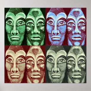 Mayan warriors - Surrealism Painted Artwork Poster