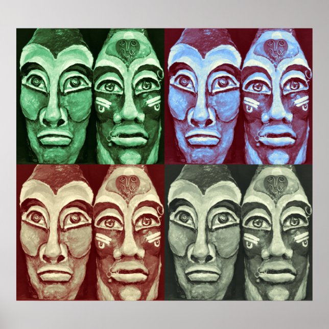 Mayan warriors - Surrealism Painted Artwork Poster (Front)