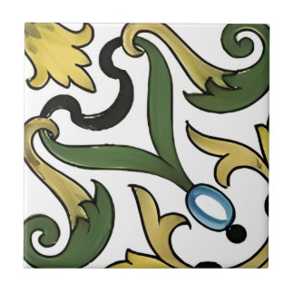 mayan yellow flower pattern tiles