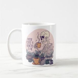 Maybe Coffee Is Addicted to Me Funny Café Skeleton Mug