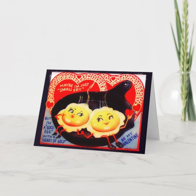 Maybe I'm Just A Small Fry Retro Valentine Holiday Card (Front)