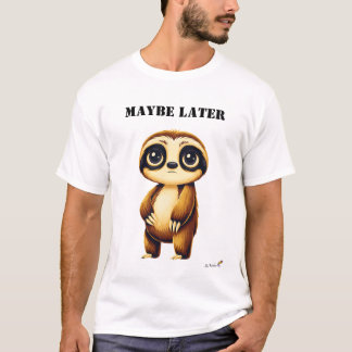 Maybe Later Funny Sloth T-Shirt