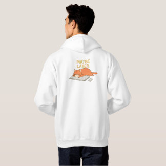 Maybe Later Orange Cat Desk Humour Hoodie