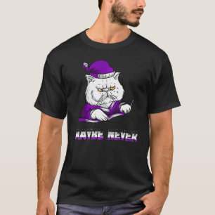 Maybe Never Asexuality Angry Cat Asexual Flag Ace T-Shirt