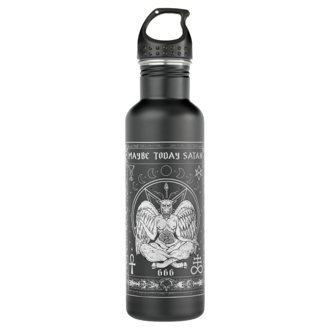 Maybe Today Satan I Satanic Tarot Verses 710 Ml Water Bottle (Front)