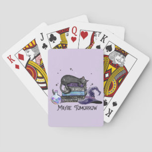 Maybe Tomorrow – Black Cat, Books & Witchy Vibes Playing Cards
