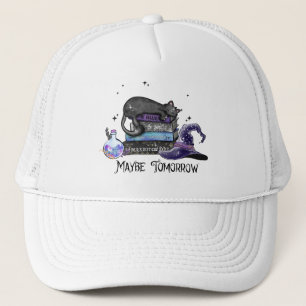 Maybe Tomorrow – Black Cat, Books & Witchy Vibes Trucker Hat