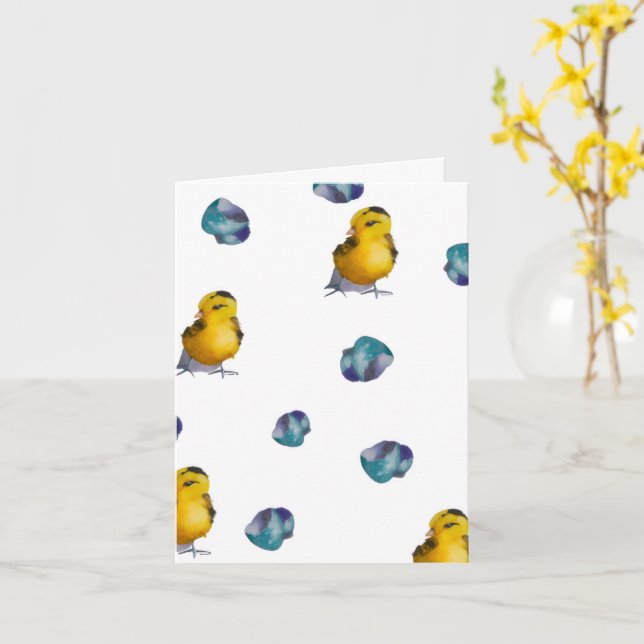 Maybelline Hatched Cloth Easter Napkins Card (Yellow Flower)