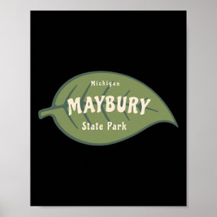 Maybury State Park Michigan Fall Leaves Vacation  Poster